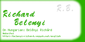richard belenyi business card